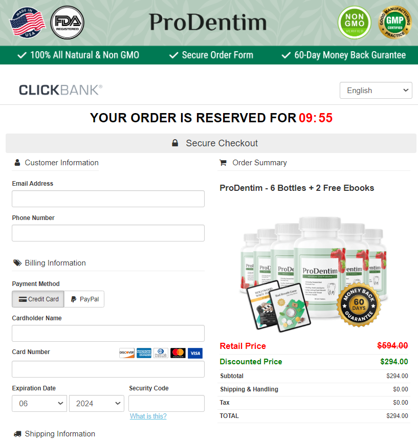 ProDentim Order Page